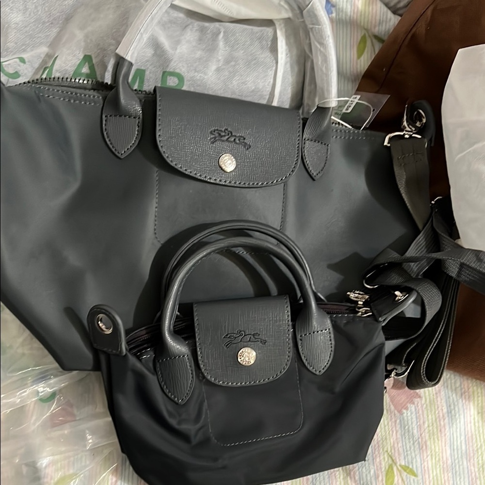 Longchamp Gray Tote Bag set